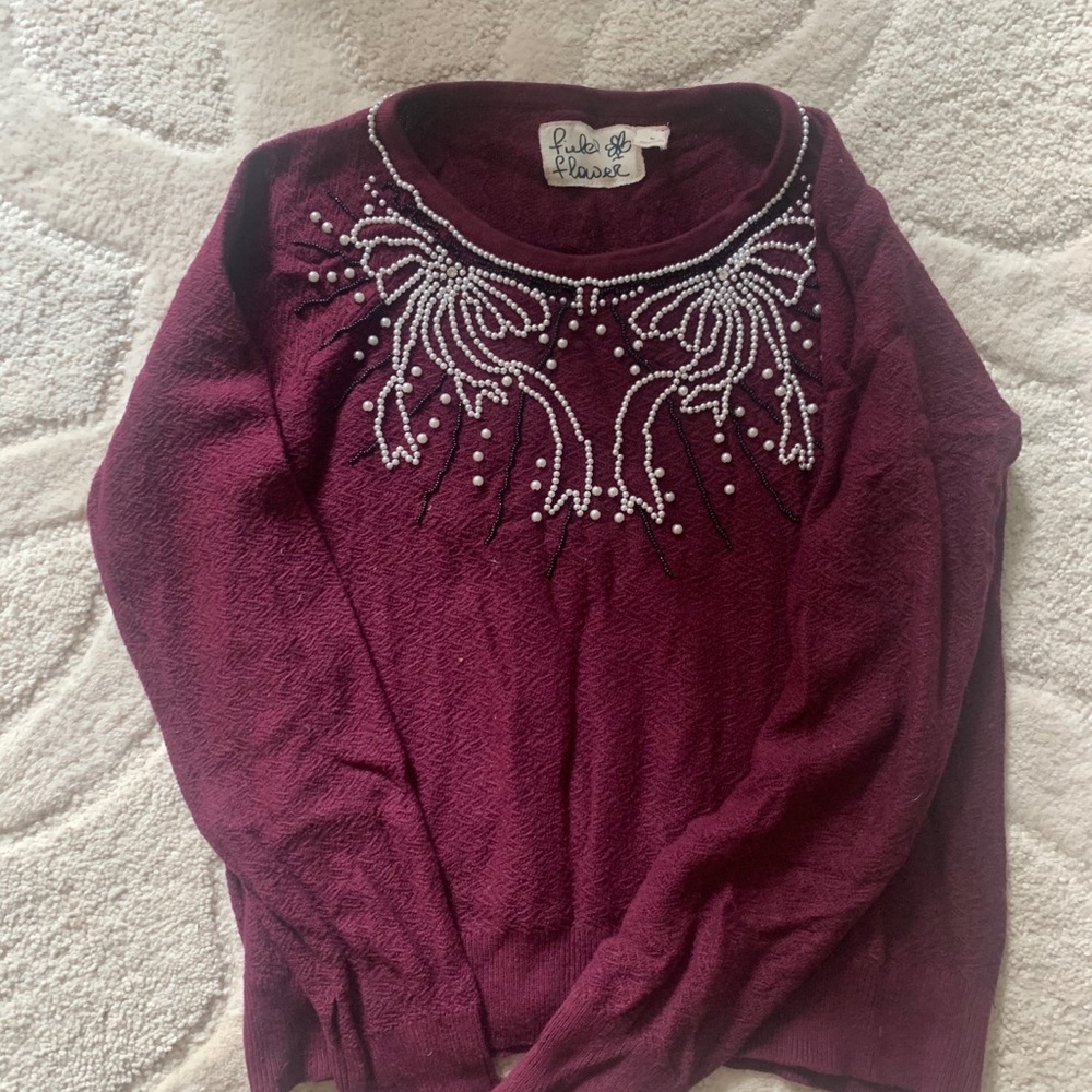 Anthropologie field flower brand pearl sweater